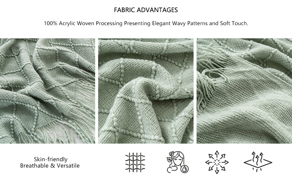 Battilo Machine Washable Decorative Soft Knitted Throws.