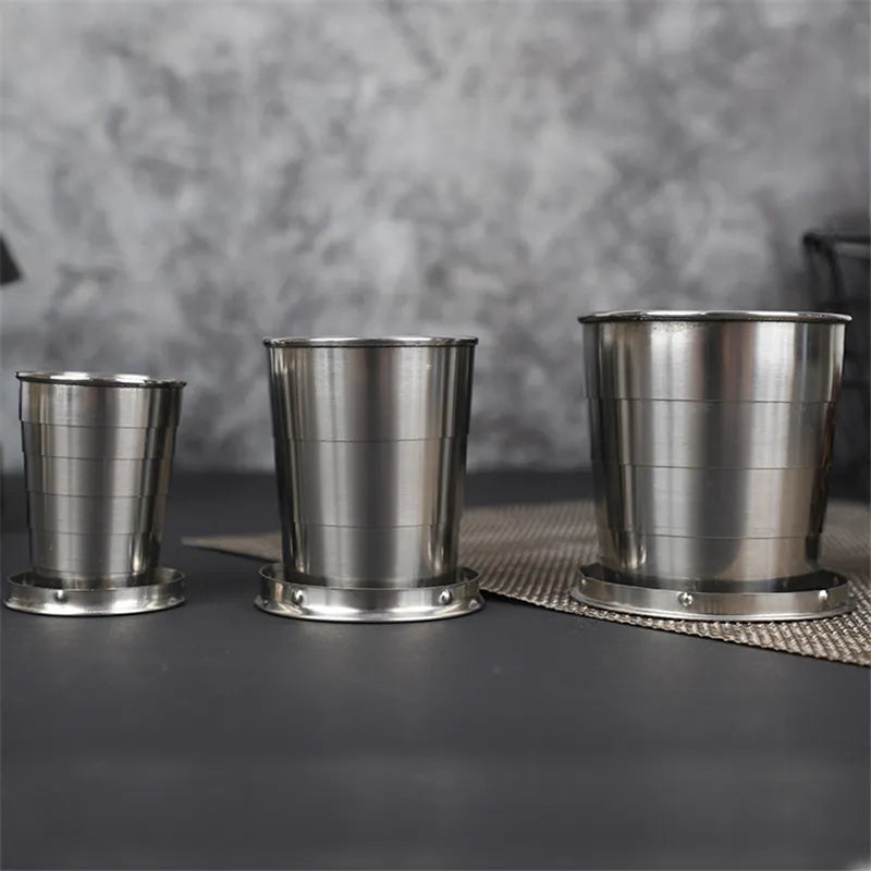 75,150 Or 250ML Stainless Steel Folding Cup.