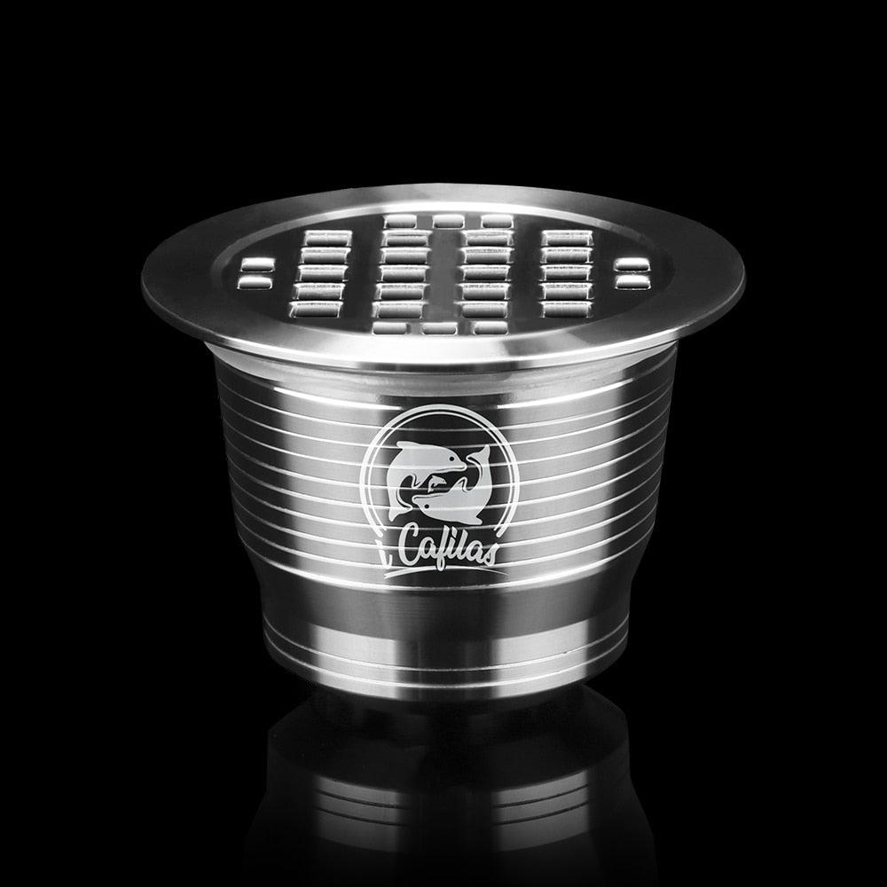 ICafilas Stainless Steel, Reusable Coffee Filter With Tamper for Nespresso Machines.