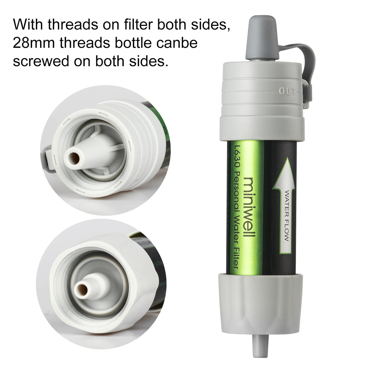miniwell L630 portable Water Filter equipment for hiking and camping.