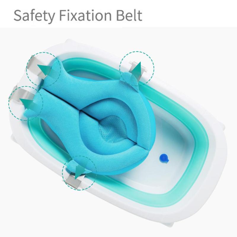 Newborn Safety Security Non-Slip Bath Support Cushion With Foldable Soft Pillow.