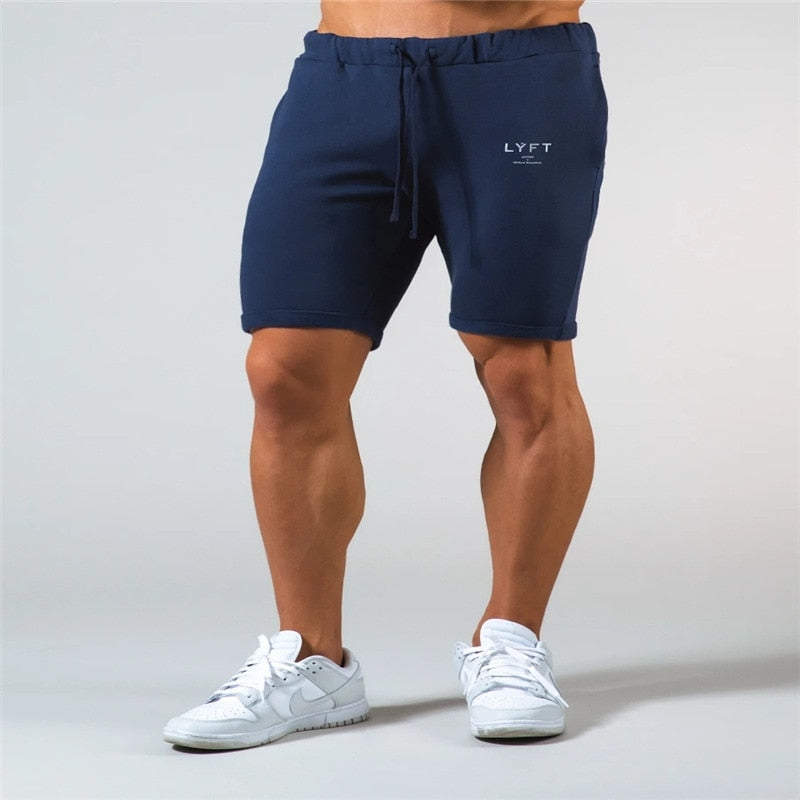 Men's cotton casual, gym shorts.