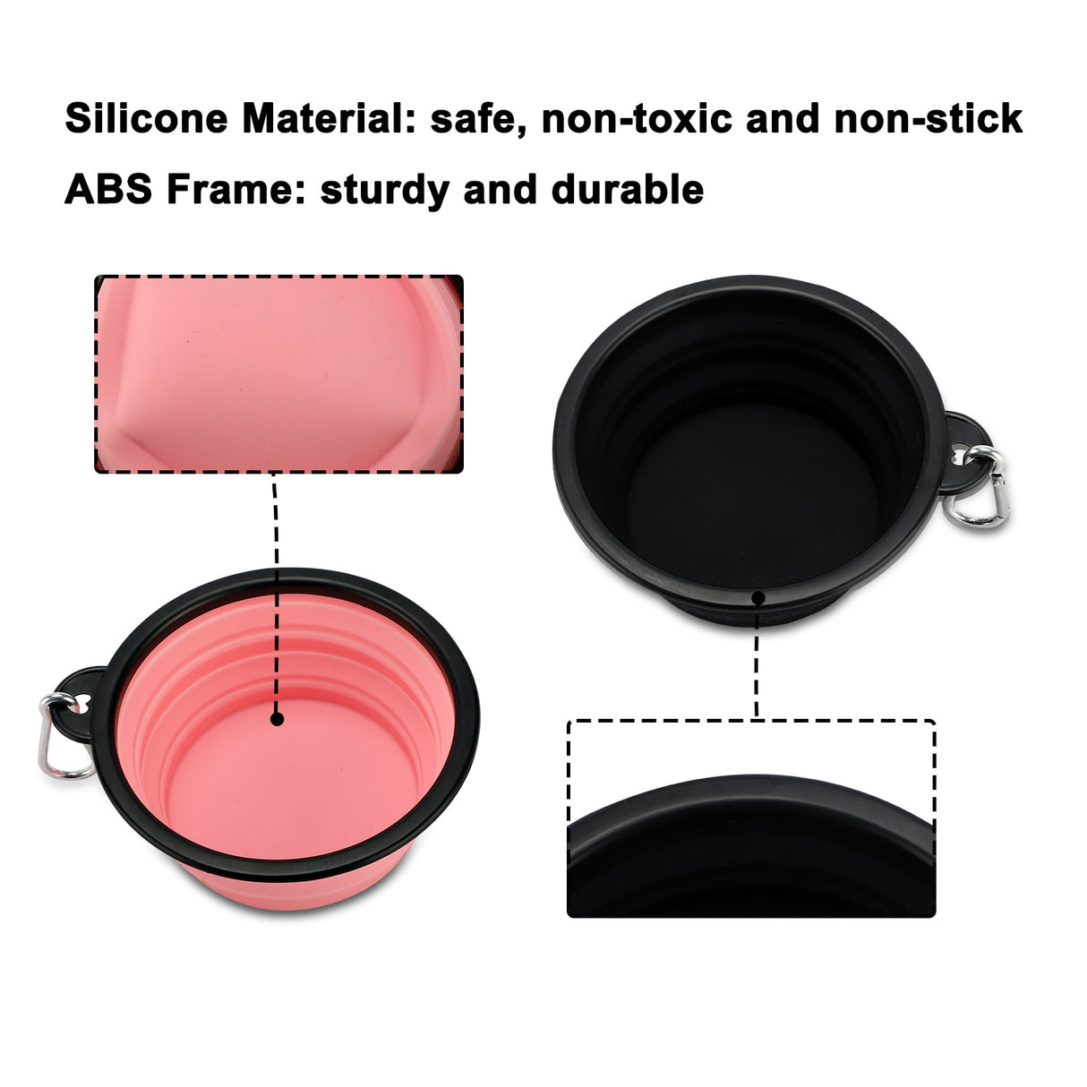 350ML/1000ML Collapsible Dog Bowls for Travel.