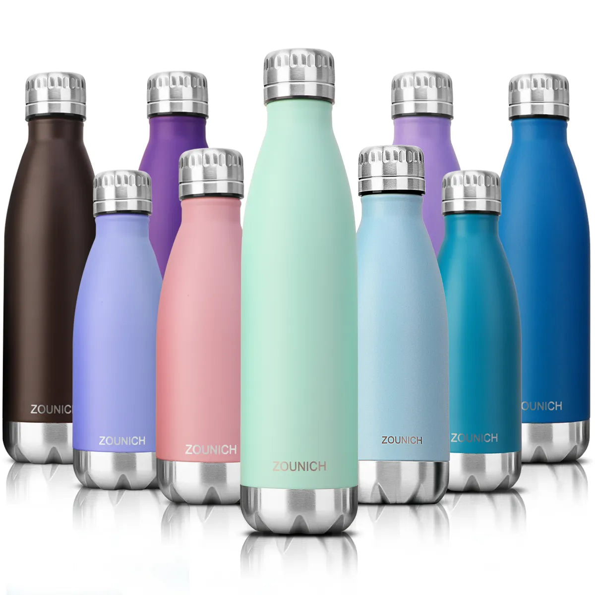 ZOUNICH Stainless Steel Double-Wall Insulated Vacuum Water Bottle.
