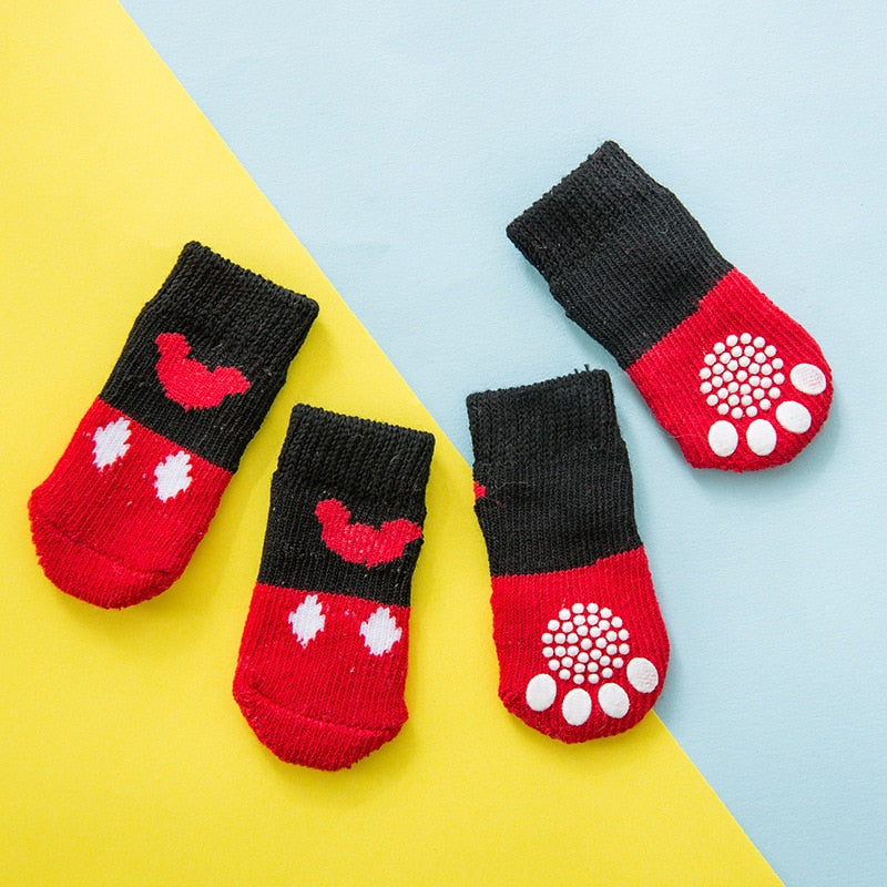 4pcs Anti Slip knitted Socks For Small to Medium Dogs.
