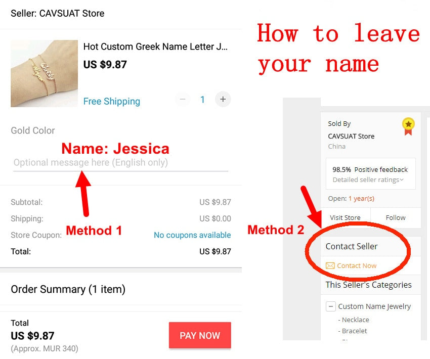 Vintage Custom stainless steel personalized necklace.