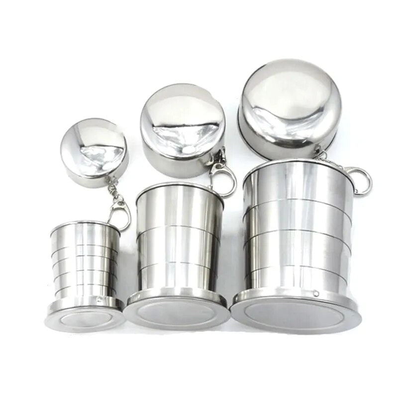 75,150 Or 250ML Stainless Steel Folding Cup.
