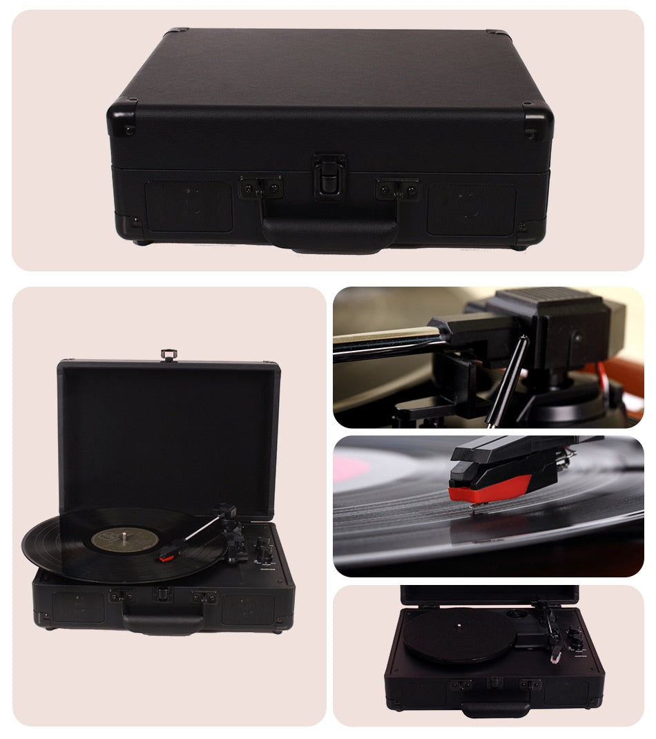 Vinyl Turntable Record Player LP Disc BT Gramophone Phonograph