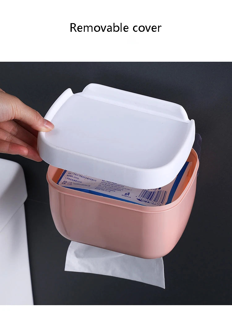 Waterproof Wall Mount Tissue Holder for Bathrooms With Shelf