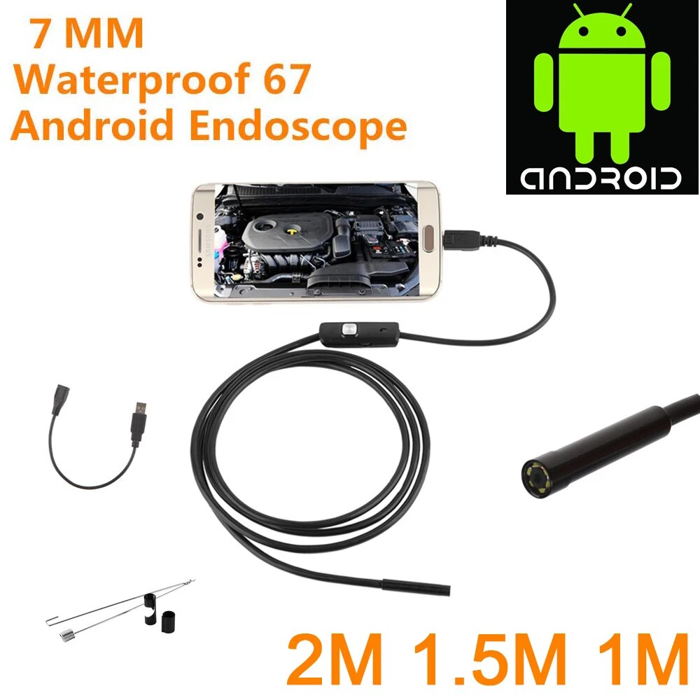 7.0/5.5 MM IP67 Waterproof Android Endoscope Camera With 6 LED Lights.