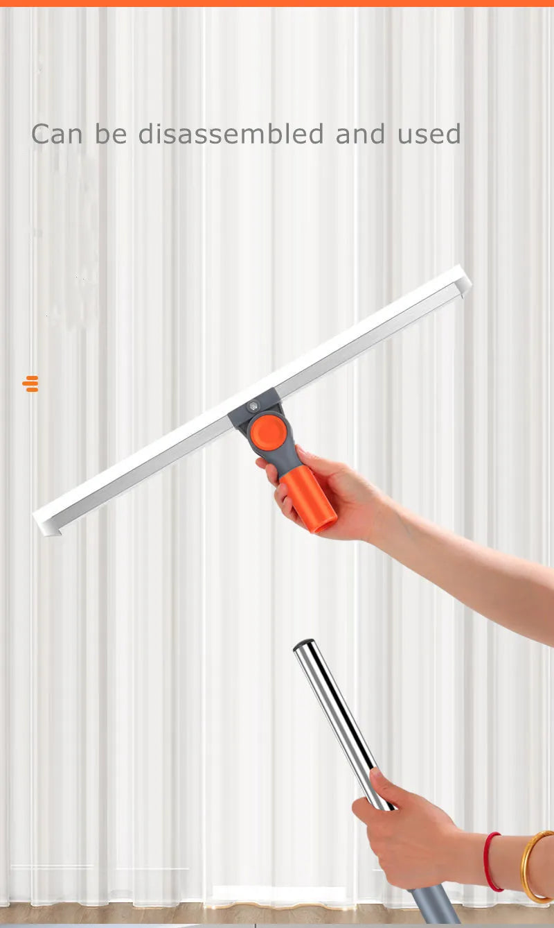 Silicone Magic Broom With Wiper For Floors Or Glass With 82-125 Extension and 180 Degree Swivel