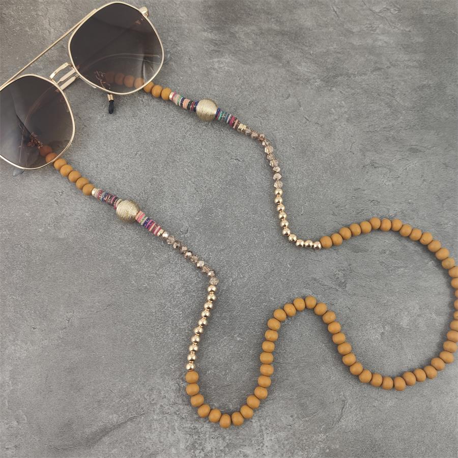 Boho Wood Bead Chains with Silver Metal Balls For Eyeglasses/Sunglasses.