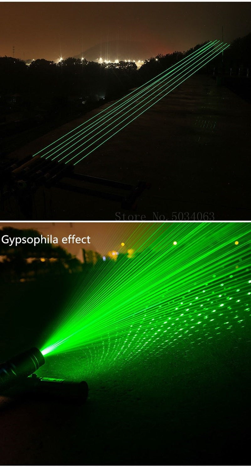 High Power Green laser pointer. Laser Pen 532nm 500 to 10000 meters. Range 009