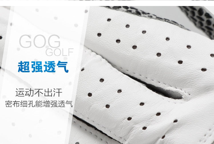 1 Pcs Genuine Leather Anti-Slip Granule Golf Gloves For Left/Right Hand.