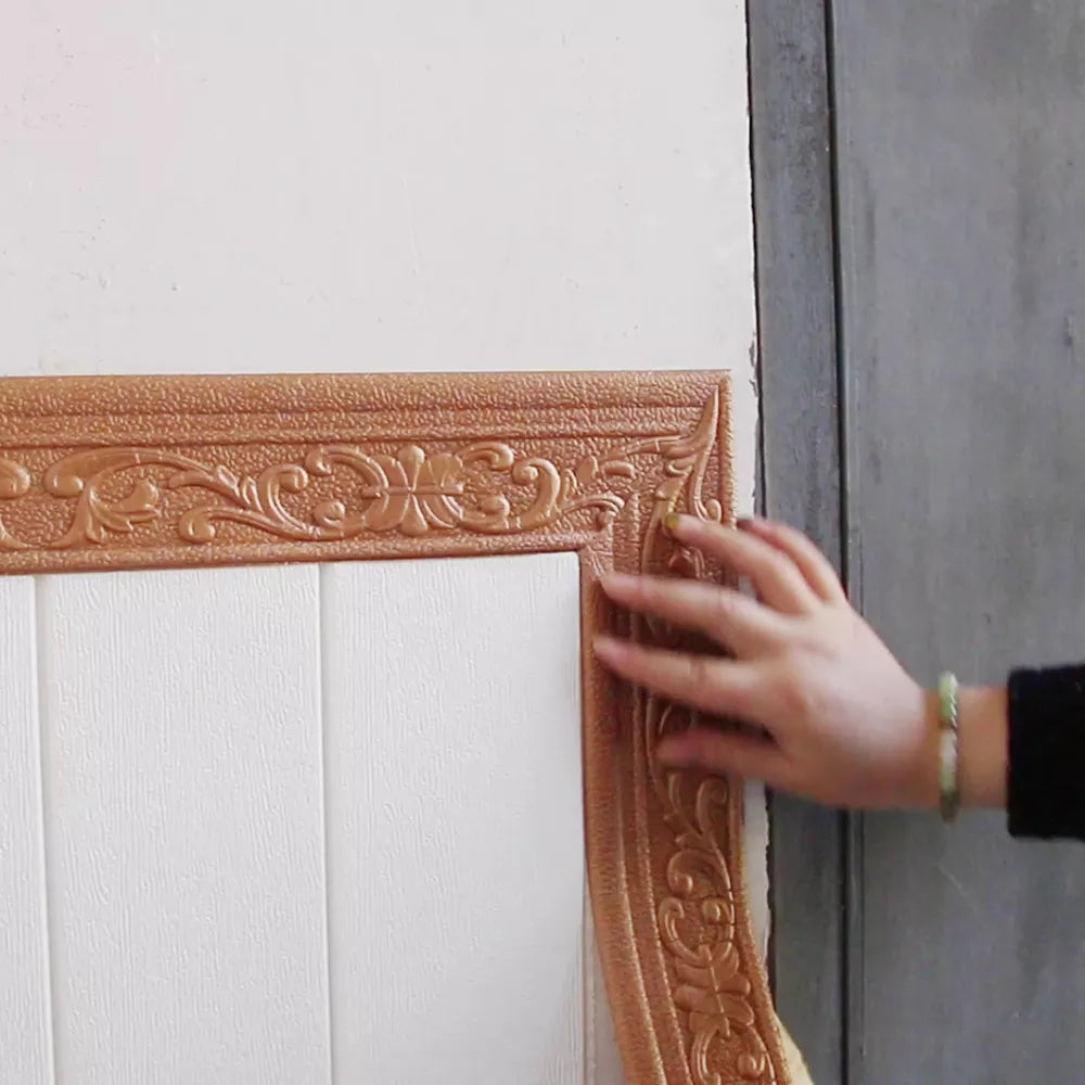 10m/Roll 3D Self-Adhesive Waterproof Vinyl Wall Trim For Skirting ,Border Or Baseboards  DIY R