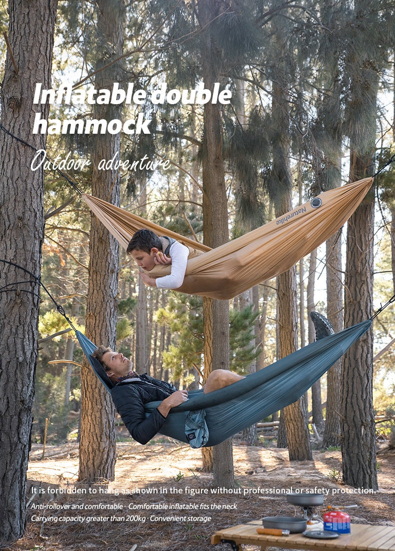 NatureHike Loading weight 200KG Ultralight Inflatable Camping Hammock.