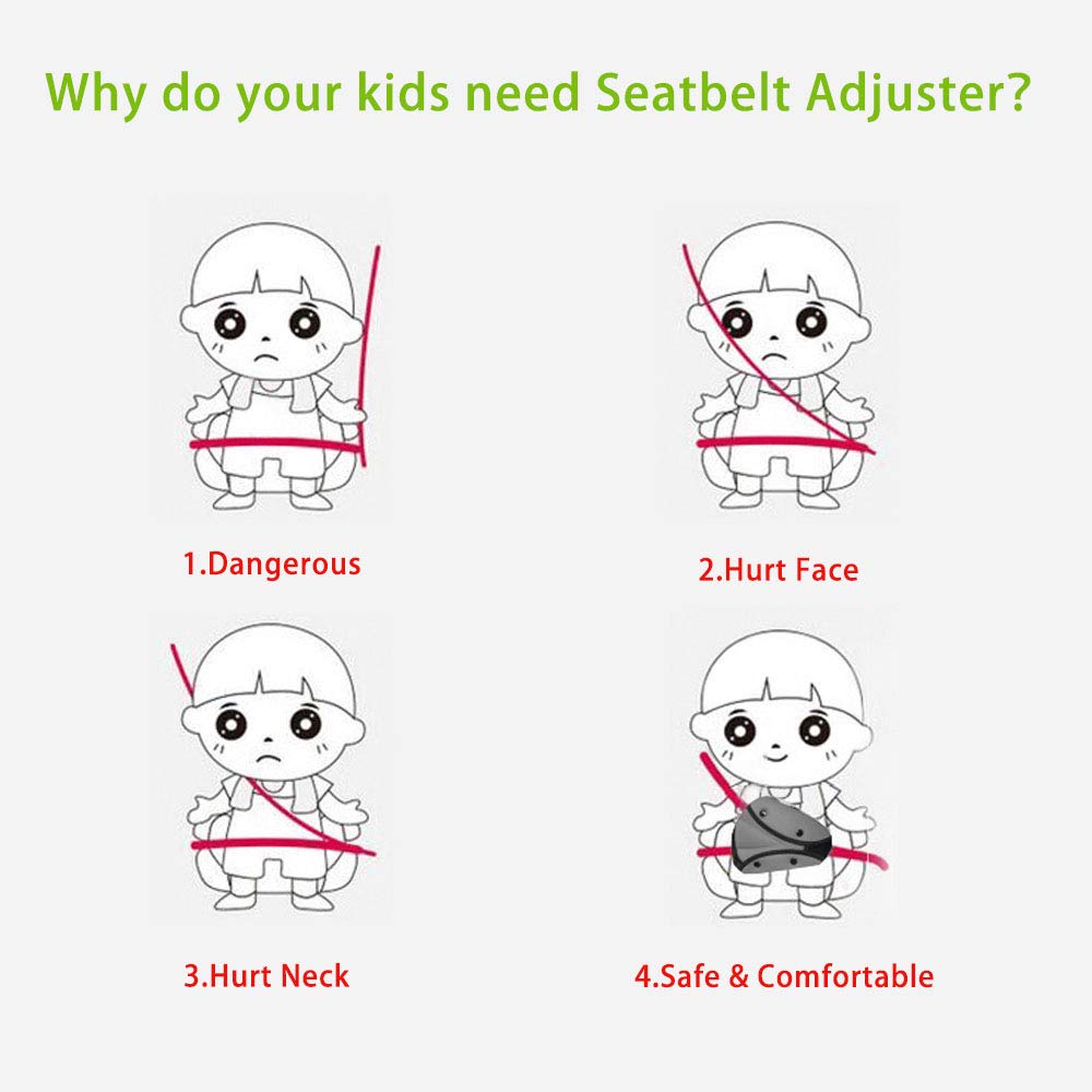 Child Seat Belt Positioner Holder. Adjusts Over the Shoulder to Protect your Child.