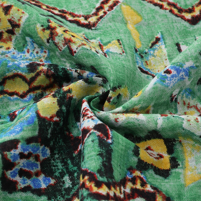 Women's ZANZEA Summer Bohemian Long, Short Sleeve Floral Print Sundress.