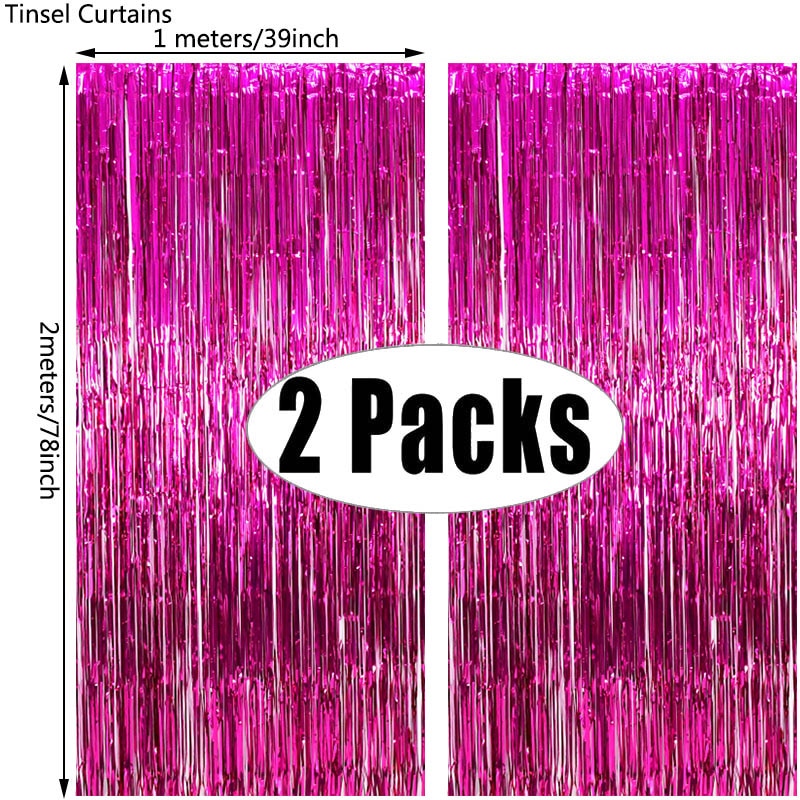 2Pack Party Metallic Foil Backdrop Curtain Decoration.  Great For Weddings, Birthdays or Showers.
