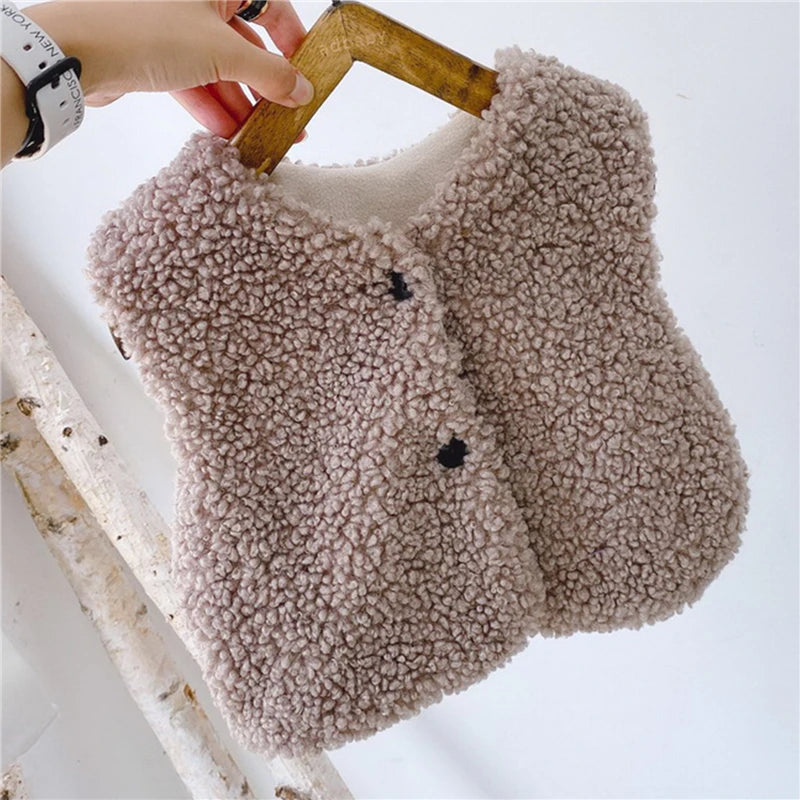 Autumn Baby V Neck Plush Vest