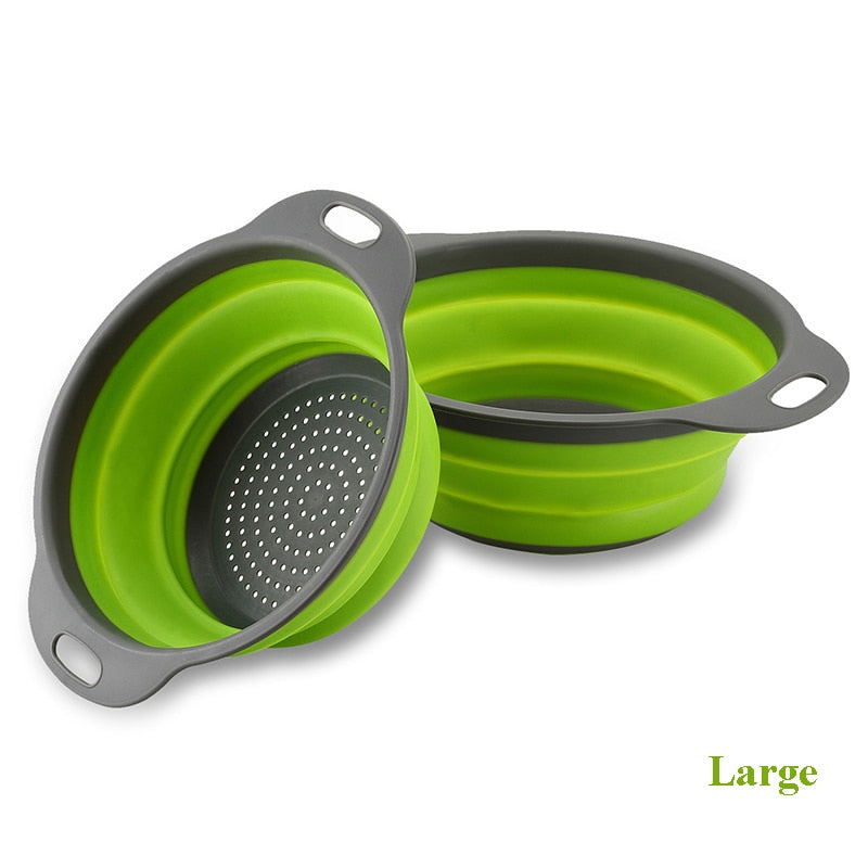 Foldable vegetable, fruit strainer.