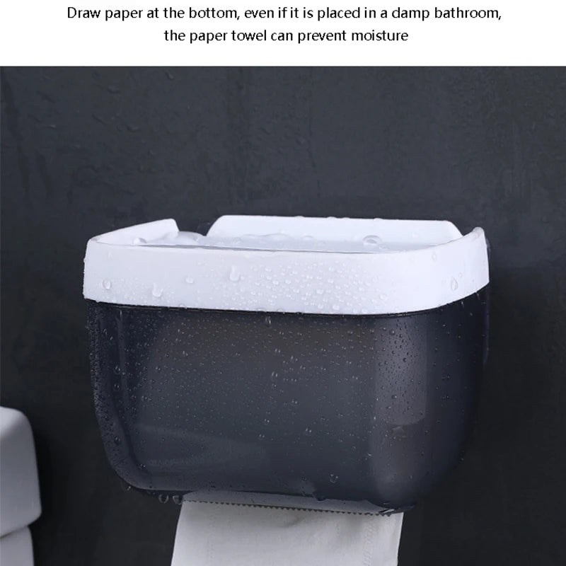 Waterproof Wall Mount Tissue Holder for Bathrooms With Shelf