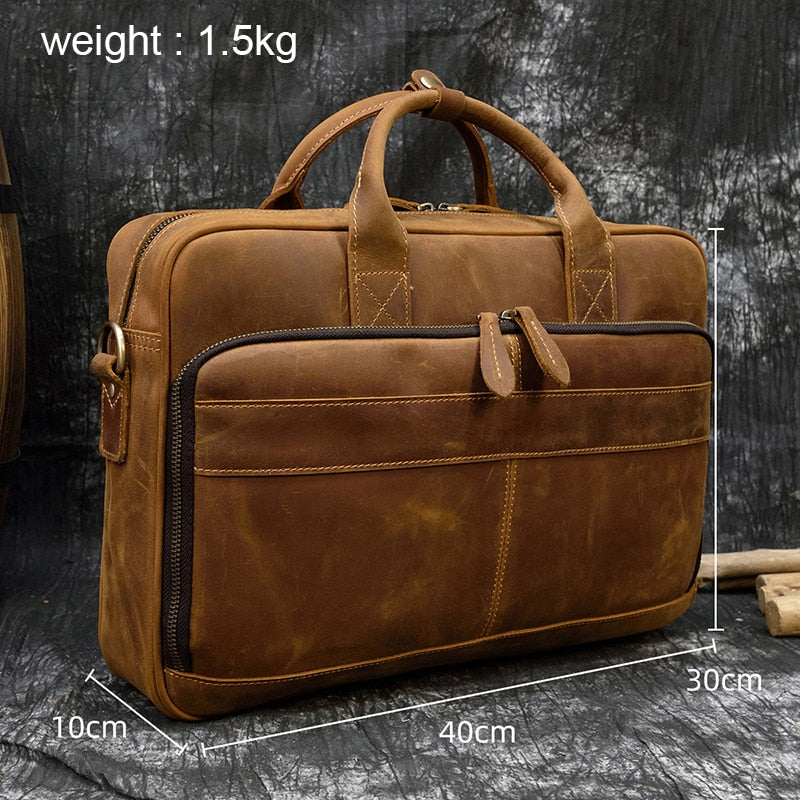 Genuine Leather Laptop Briefcase.