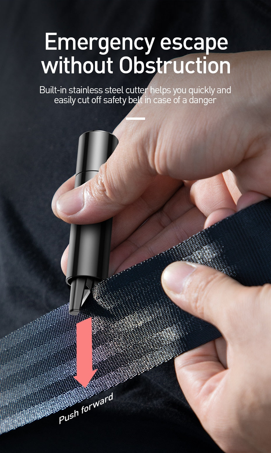 Baseus Car Emergency all in one window breaker, seat belt cutter.