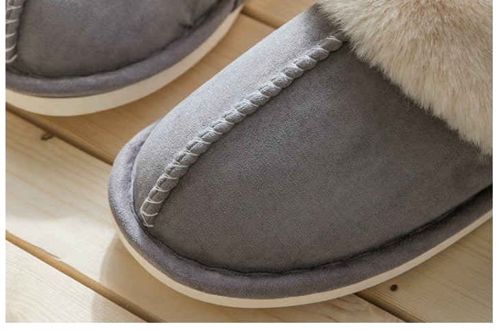 JIANBUDAN Plush Lightweight soft comfortable warm slippers.
