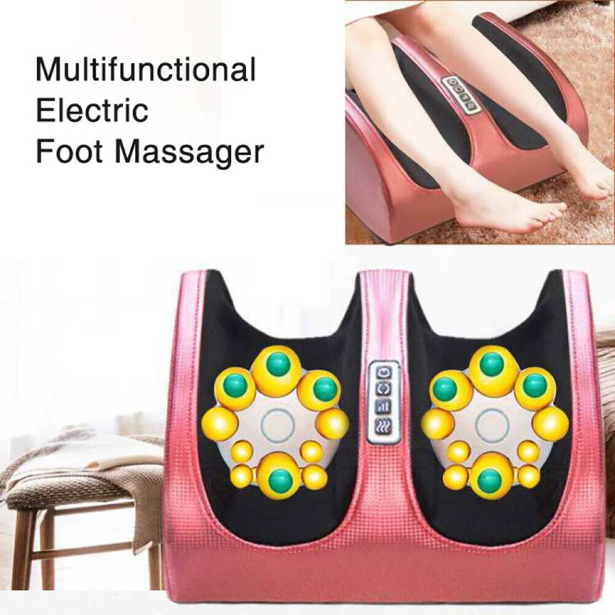 Electric Shiatsu heating foot Massage. Massage Roller for Relief of leg fatigue for women and men.