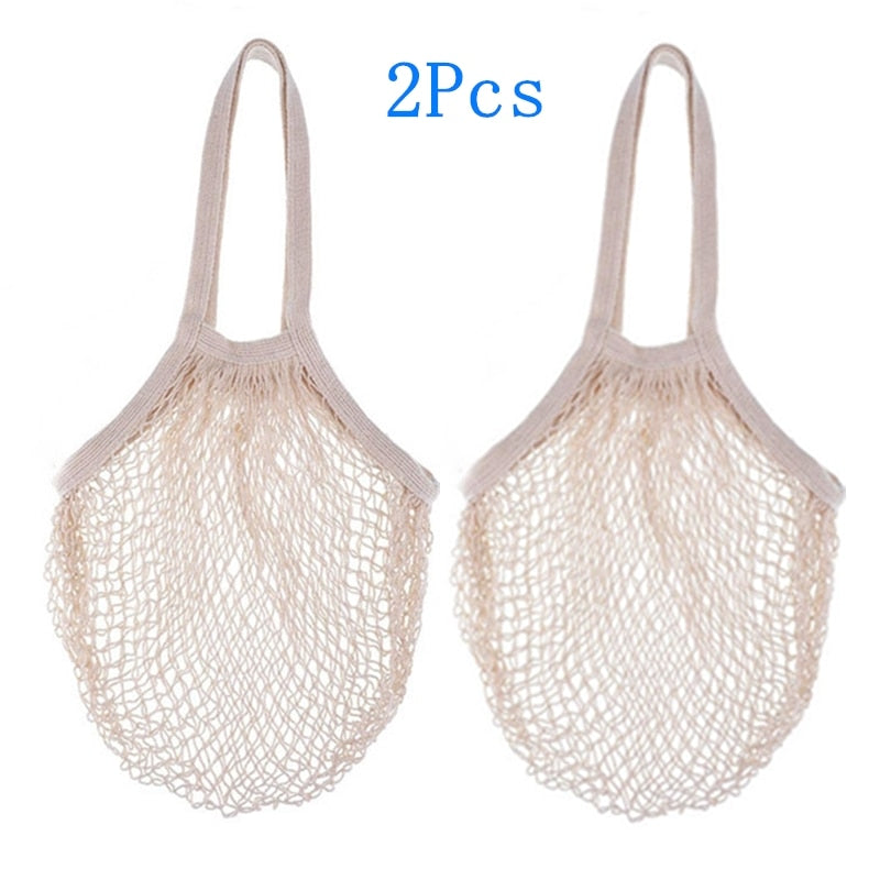 Reusable Cotton Mesh Produce Bags for Vegetables/ Fruit.