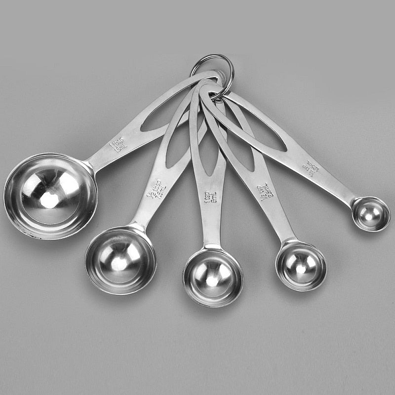 5pcs Stainless Steel Measuring Spoon Set.