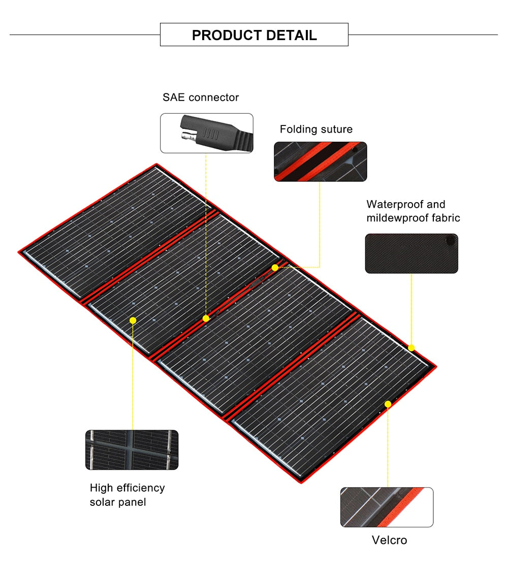 Dokio Flexible/Foldable High Efficiency Solar Panel. 12V 80w 100w 150w 200w 300w Solar Panel Kit