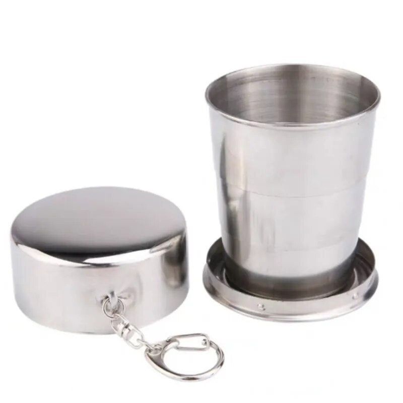 75,150 Or 250ML Stainless Steel Folding Cup.