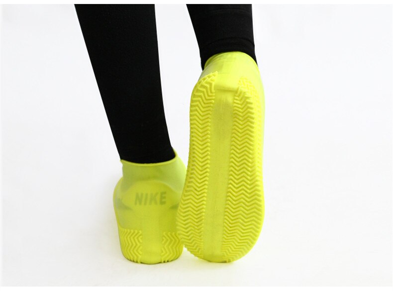 Reusable non slip, silicone outdoor shoe cover. waterproof. Great for cycling in rainy weather.