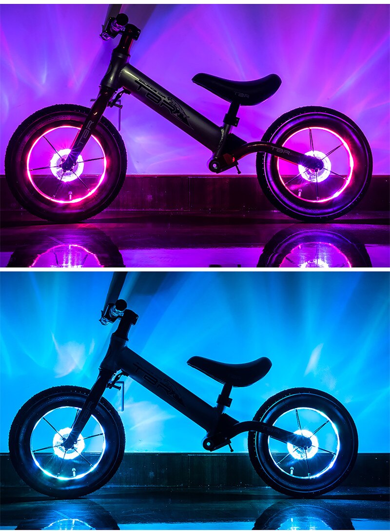 Smart rechargeable LED Bicycle Wheel Light. 7 colors with 18 changeable modes attaches to the hub.