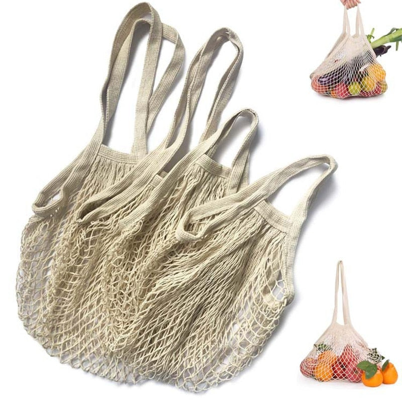 Reusable Cotton Mesh Produce Bags for Vegetables/ Fruit.