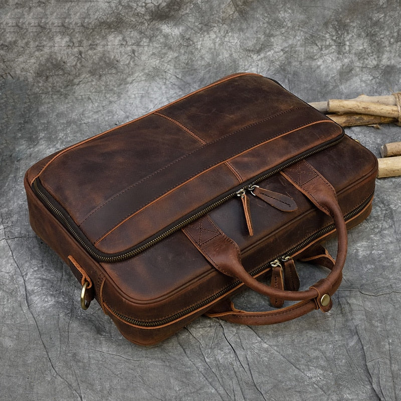 Genuine Leather Laptop Briefcase.
