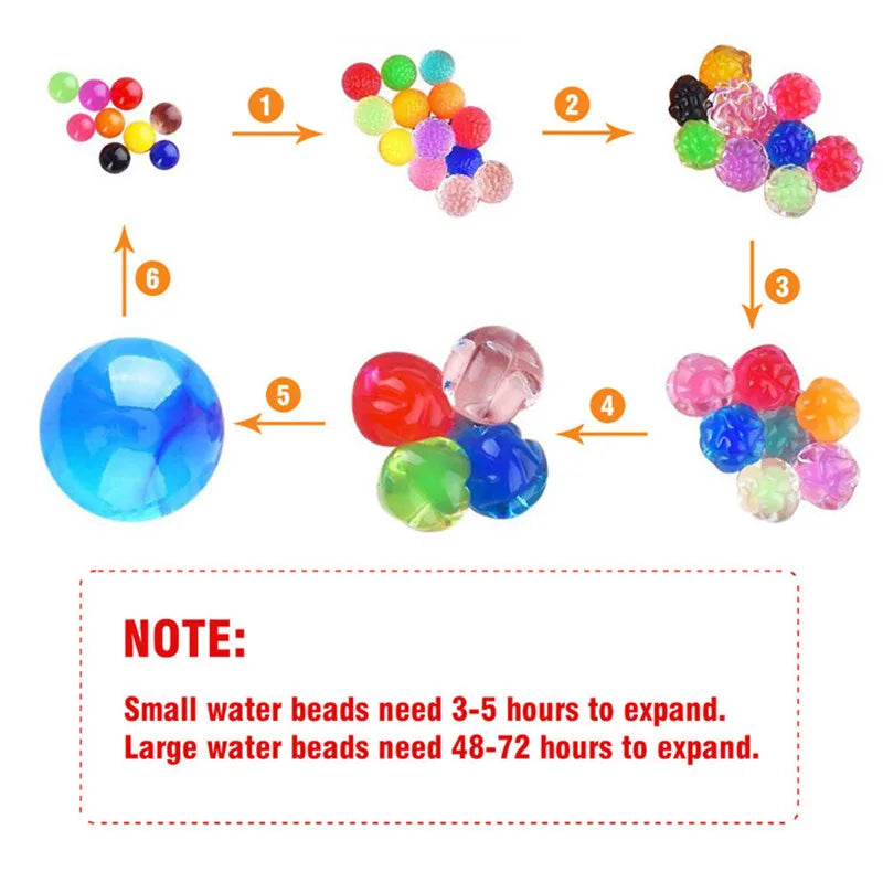 200/100/10pcs/ 3-4 cm Hydrogel Pearl Shaped Crystal Soil Water Beads