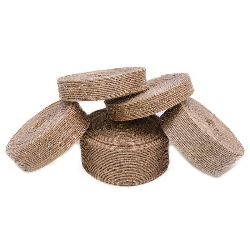 10M Roll 15mm-38mm Natural  Jute/ Burlap Ribbon