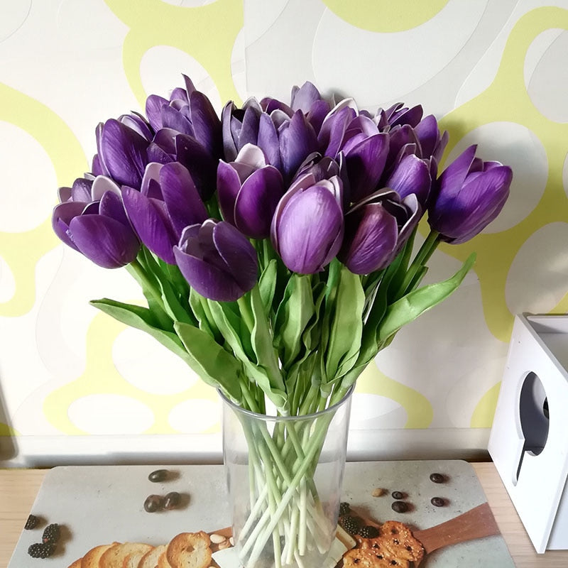 10/20pcs Artificial Tulips Bouquets For Home/Wedding Decoration.