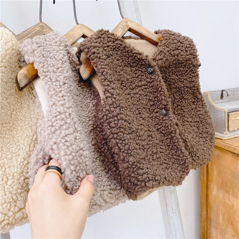 Autumn Baby V Neck Plush Vest