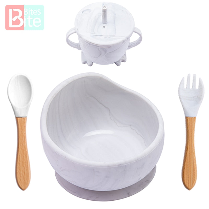 Babies Silicone Bowl, Fork, Spoon, OR Cup and Straw With Suction Cup.