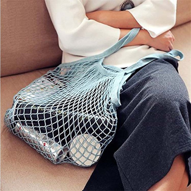 Reusable Cotton Mesh Produce Bags for Vegetables/ Fruit.