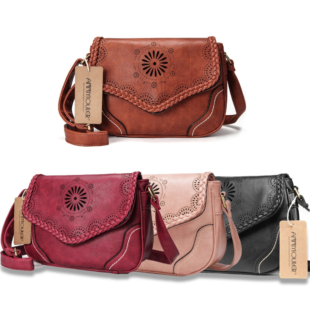 Annmouler Ladies leather crossbody handbag.