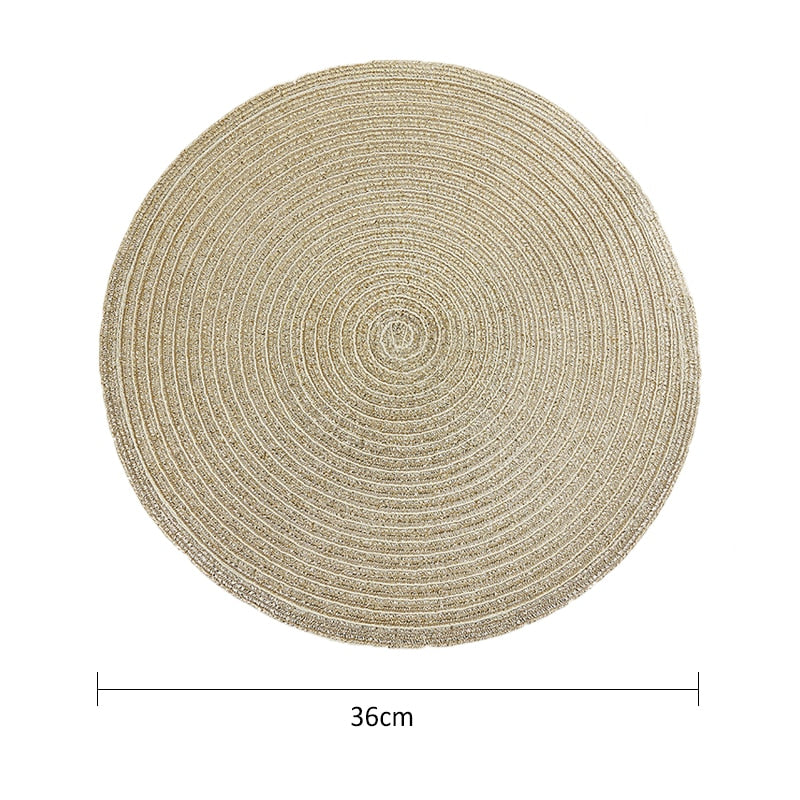 2/4/6pcs Woven round Placemat Or Coffee Cup or Bowl Coaster.