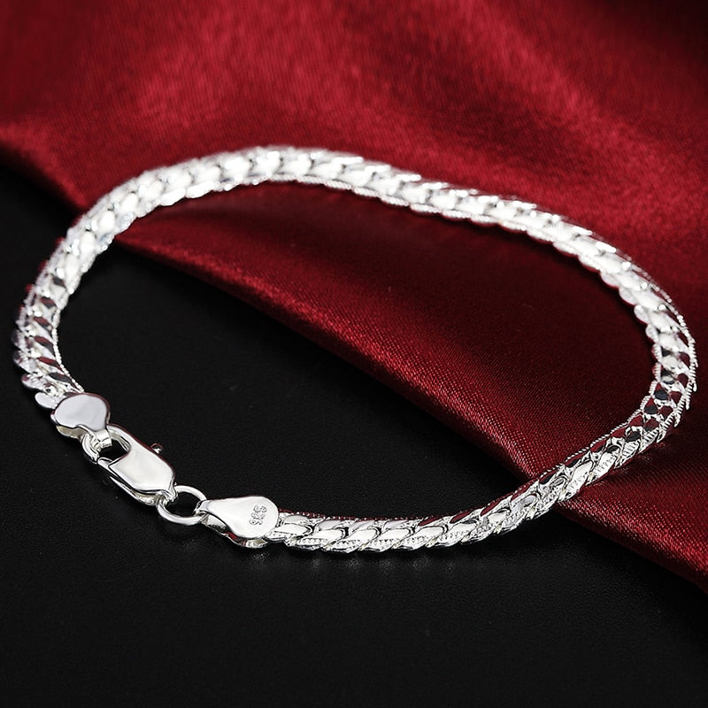 DOTEFFIL 925 Sterling Silver 8/16/18/20/22/24 Inch. 6mm bracelet chain.