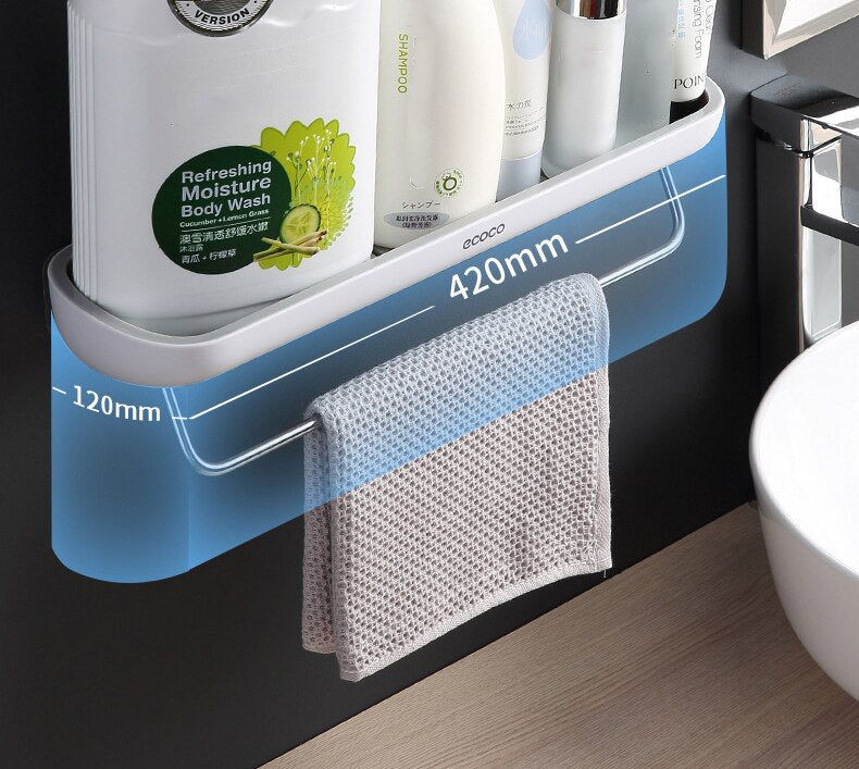 Bathroom/Kitchen Wall Mounted Shelf With Or Without Towel Bar.