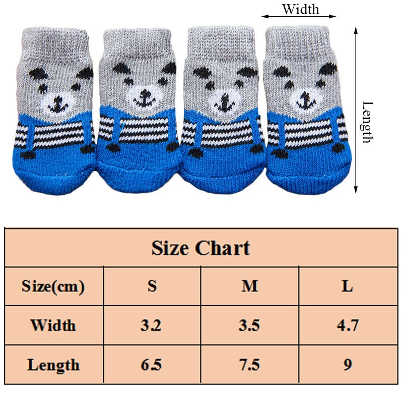 4pcs Anti Slip knitted Socks For Small to Medium Dogs.