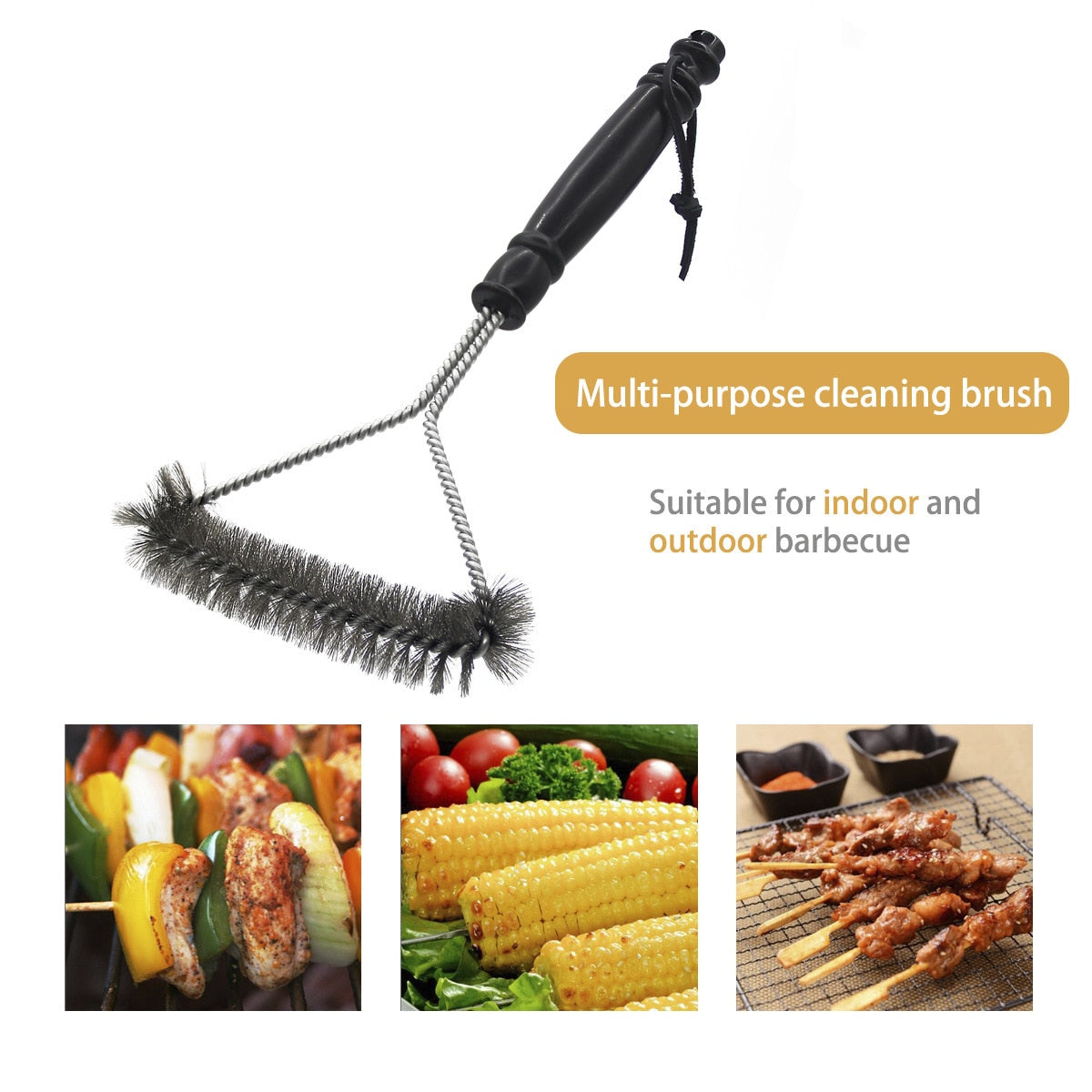 Stainless Steel BBQ Bristle Cleaning Brush.